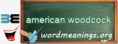 WordMeaning blackboard for american woodcock